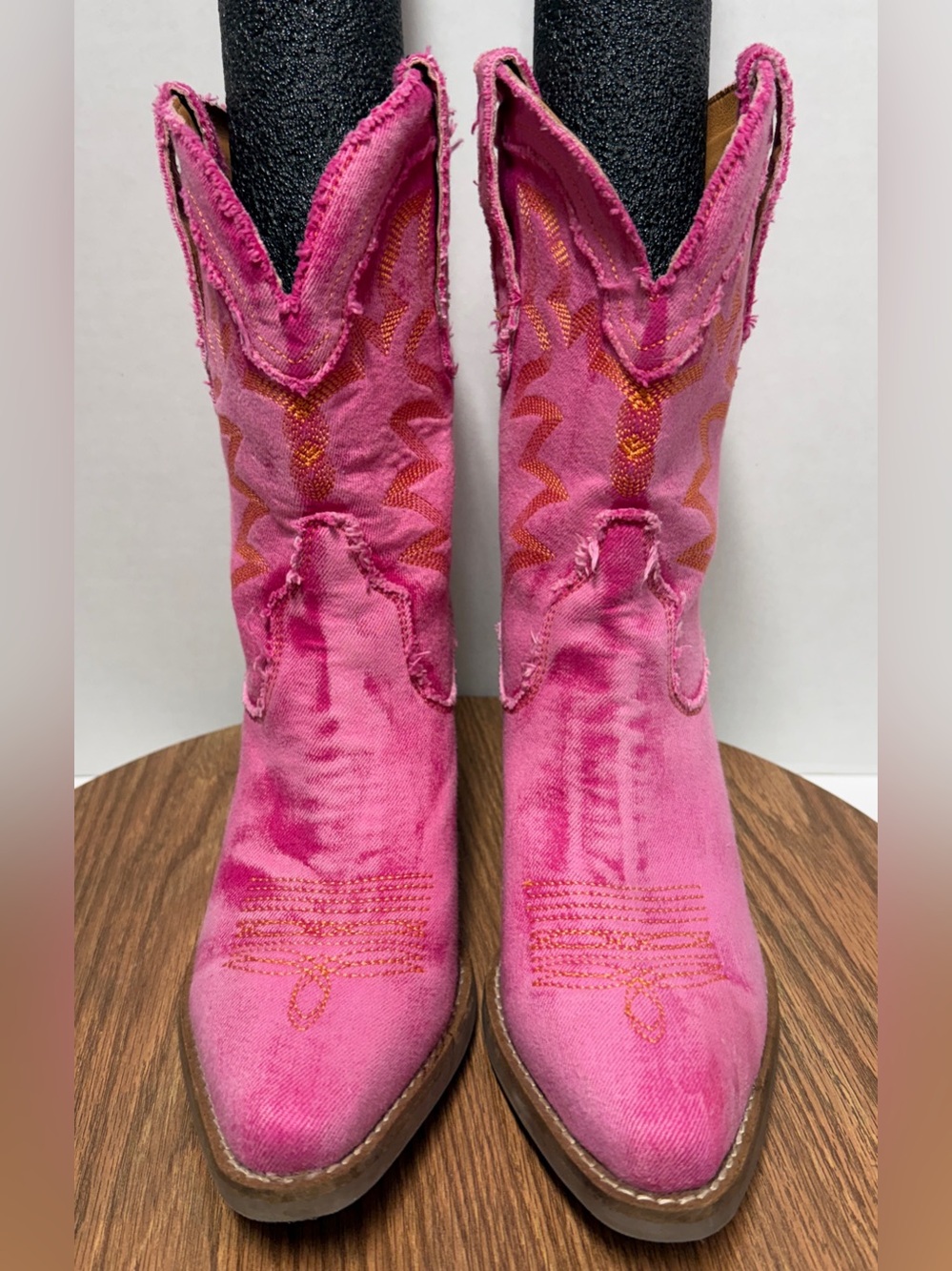 Dingo Women's by Dan Post Y'all Need Dolly Short Pink Denim Boot D1950- 8M